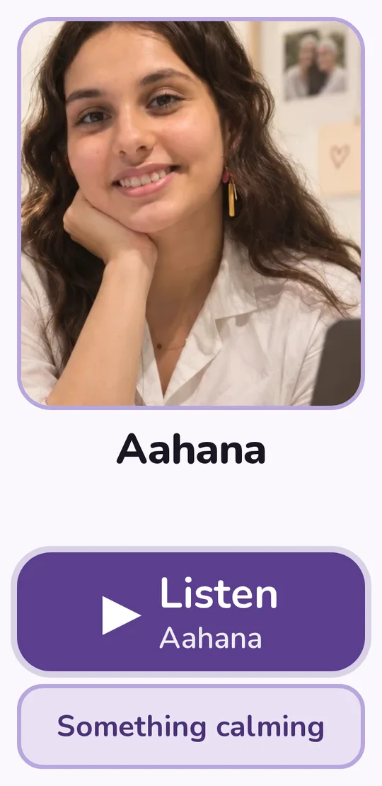 Mumma sees your photo and taps one big button to listen.